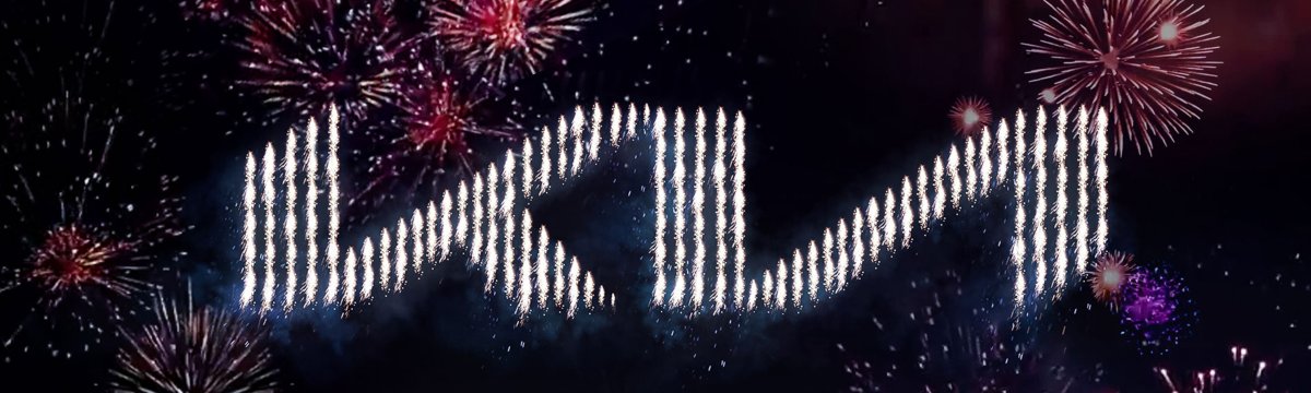 new kia logo lights up the sky