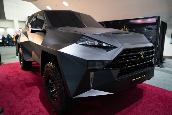 Weird car 'Karlmann King' on display at motor show