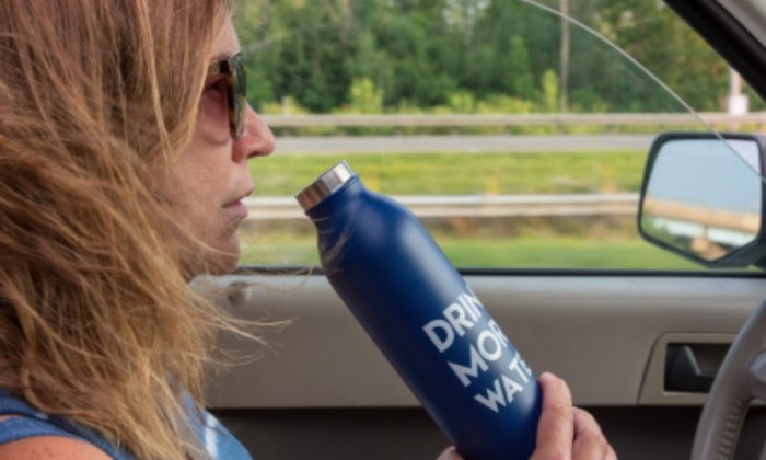 Cold drinks to keep hydrated during journeys.