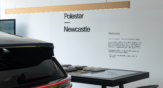 More of Polestar Newcastle's minimalistic car showroom.