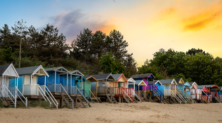 Well-next-to-Sea beach huts in Norfolk