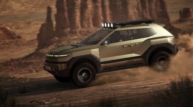 CRATER concept driving through desert area with ease