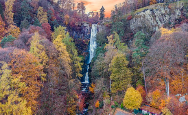 Pistyll Rhaeadr Waterfall, Mid wales