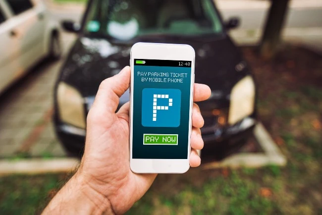 paying for parking via an app